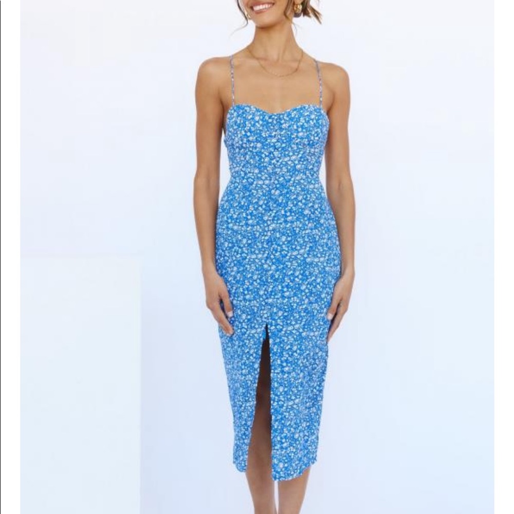 Hello Molly blue floral midi dress